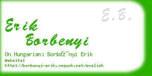 erik borbenyi business card